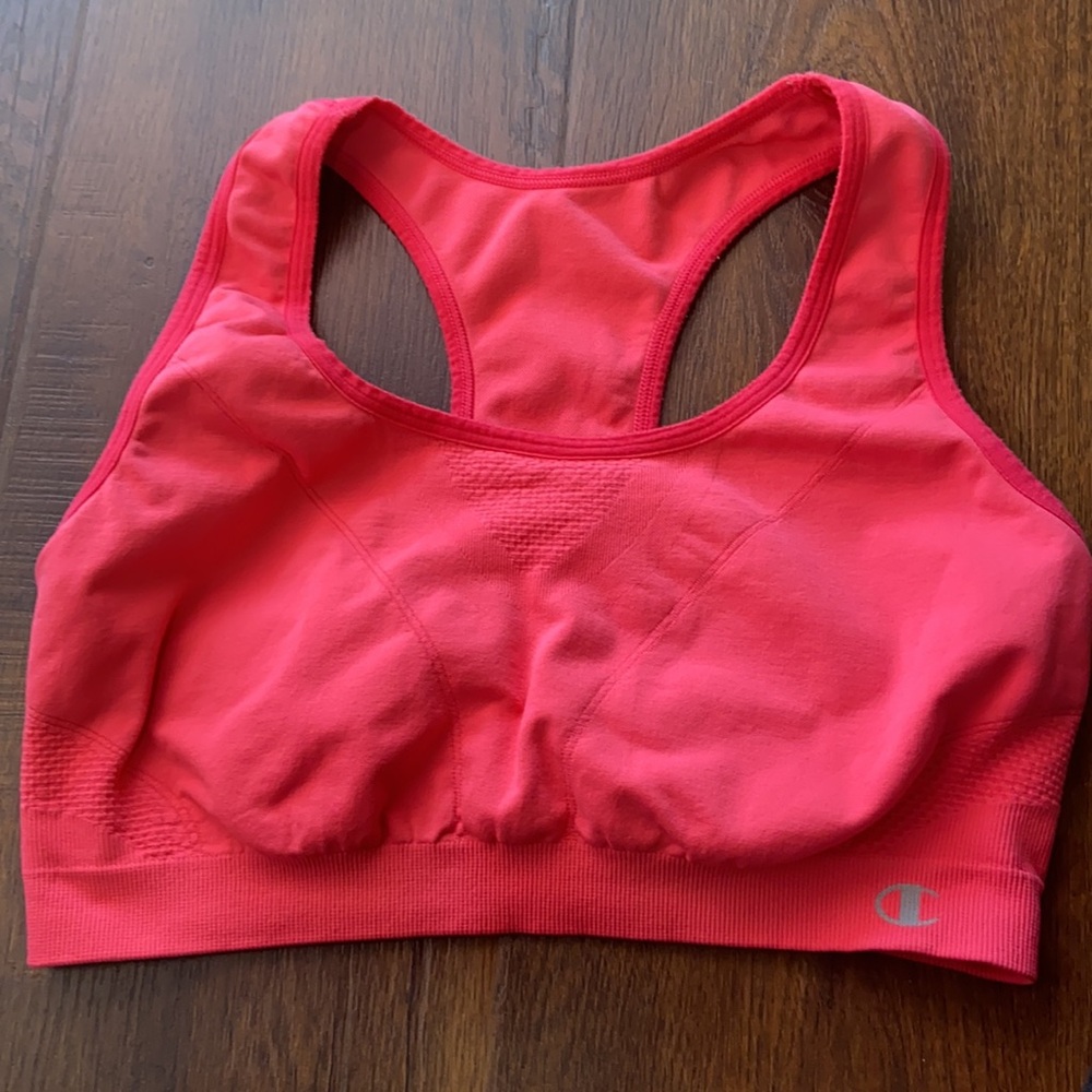 CHAMPION LARGE YOGA UPPER CHEST SUPPORT CORAL PINK ORANGE NEW